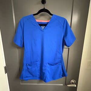 Blue V-Neck Scrub Top